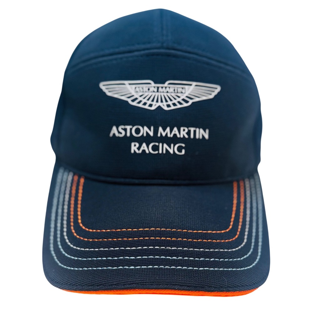 Aston Martin Racing Hat Navy Blue Gulf Oil Logo Adjustable Cap OSFM